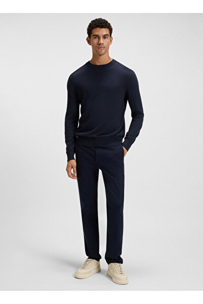 BOSS Bisiklet Yaka Regular Fit Lacivert Erkek Kazak Asac_C