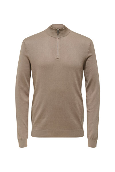 Only & Sons Yüksek Yaka Normal Düz Açık Kahve Erkek Kazak ONSWYLER LIFE REG 1...