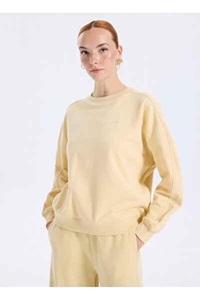 BOSS Bisiklet Yaka Sarı Kadın Sweatshırt 50546961