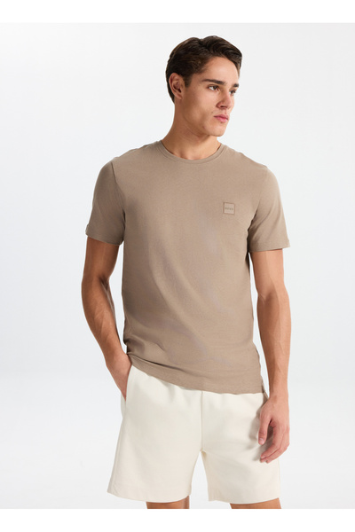 BOSS Bisiklet Yaka Kahve Erkek T-Shirt Tales