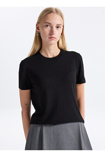 Benetton Bisiklet Yaka Normal Siyah Kadın Kazak 1ZRED10BK