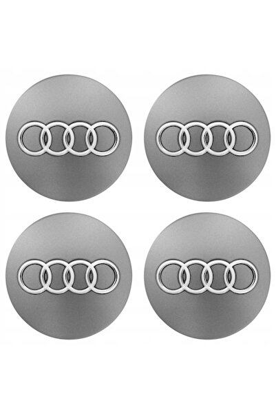 OEM Capace centrale de roată Audi 60 mm, set de 4, gri-argintiu, montare 57 mm