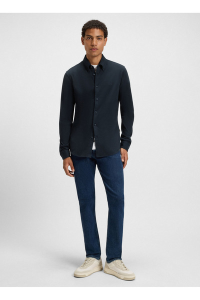BOSS Slim Fit Gömlek Yaka Lacivert Erkek Gömlek Myjersey_M