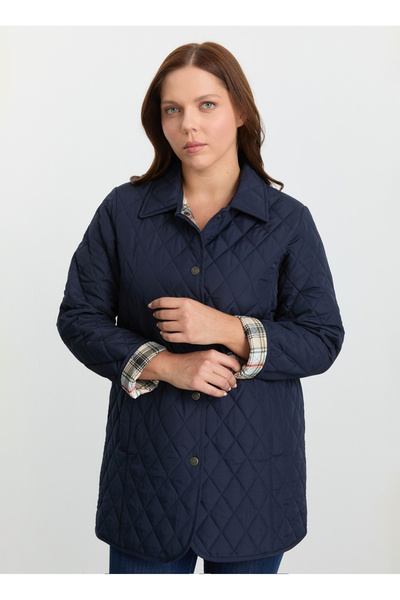 Selen Lacivert Kadın Normal Kapitone Mont 25KSL6156