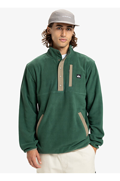 Quiksilver Eqypf03072-No Destination Hs Green Mock Neck Regular Patterned Men's Fleece Sweatshirt