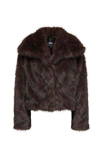 ONLY Dark Brown Women's Coat Onldawn Life Faux Fur Jacket Cc Otw