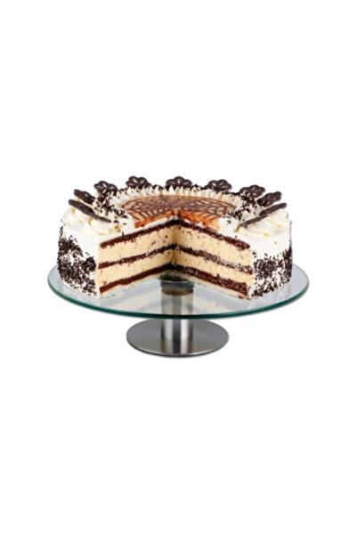 TOHFAT طبق تقديم زجاجي دائري دوار