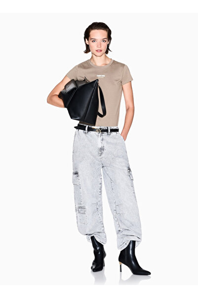 Armani Exchange Yuvarlak Yaka Desenli Kahve Kadın T-Shirt XW001369