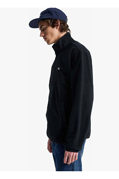 Quiksilver Eqypf03071-No Destination Fz Black Mock Neck Regular Plain Men's Fleece Sweatshirt