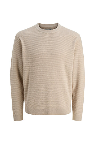Jack & Jones Bisiklet Yaka Rahat Kahve Erkek Kazak 12283452_JCOTIER KNIT CREW...