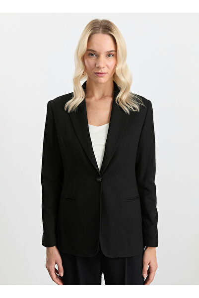Selen Standart Siyah Kadın Ceket 25KSL1537
