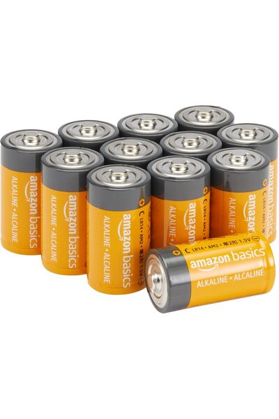 Amazon basics C Cell Alkaline Batteries for All Purposes from with 5-Year Storage Life, Easy-Open Ec