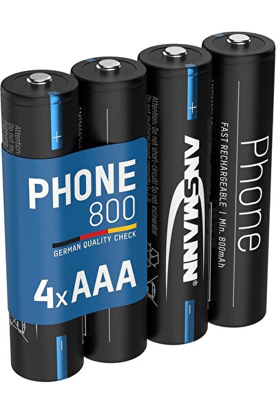 ANSMANN Lithium Ion AAA 800mAh 1.2V Rechargeable Batteries - 4 Pack