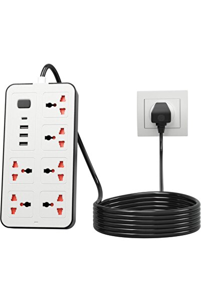 ZVEZVIA 6-Socket Surge Protection Power Strip with 3 USB + USB-C (Wall-Mount)