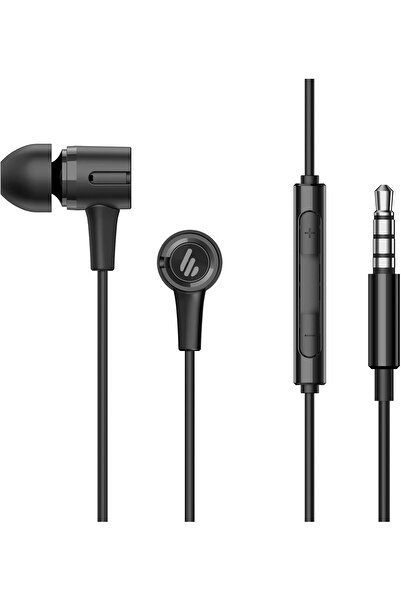 Edifier سماعات أذن ستيريو P205 مع ميكروفون ووحدة تحكم مدمجة 3.5 ملم، أسود