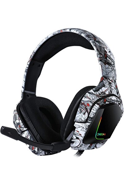 Onikuma سماعة الألعاب السلكية K20 - فوق الأذن، ستيريو باس مع ميكروفون، 3.5 مم...