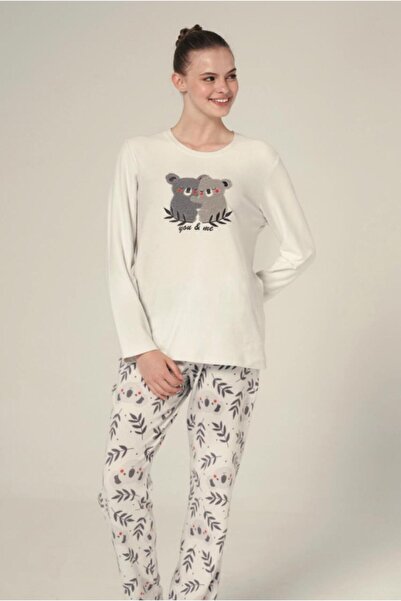 Generic Brand Set de pijamale de iarnă pentru femei cu model Koala termic
