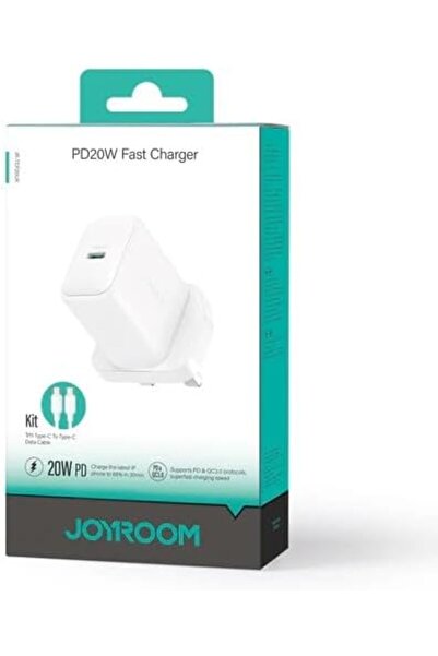 Joyroom JR-TCF20 PD 20W Charger with USB-C to USB-C Cable, White