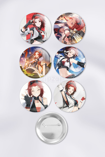 ZipZap مجموعة شارات زينة لحقيبة جاشا من تشيشيا ووثيرينج ويفز مع دبابيس (6 قطع)