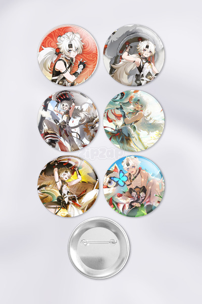 ZipZap مجموعة شارات زينة لحقيبة جاشا من لينغيانغ ووثيرينج ويفز مع دبابيس (6 قطع)