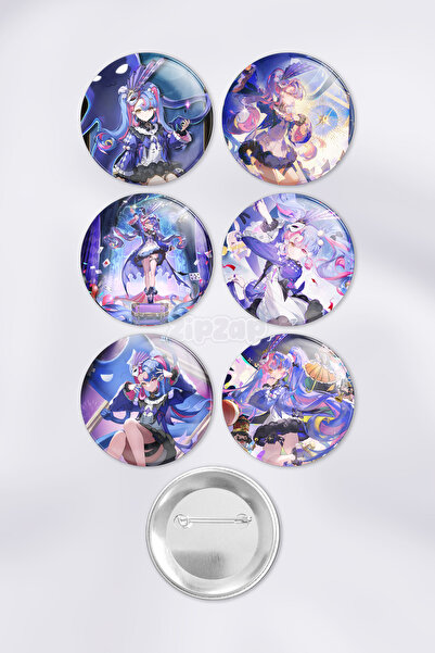 ZipZap مجموعة شارات زينة لحقيبة غاتشا من روكيا ووثيرينج ويفز مع دبابيس (6 قطع)