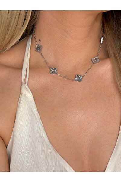 YOUES JEWELRY قلادة نسائية من الفولاذ 316L قلادة مزدوجة الجوانب للنساء والرجال للجنسين