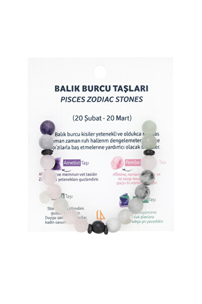 ÇAĞ MODA AKSESUAR سوار من الحجر الطبيعي برج الحوت
