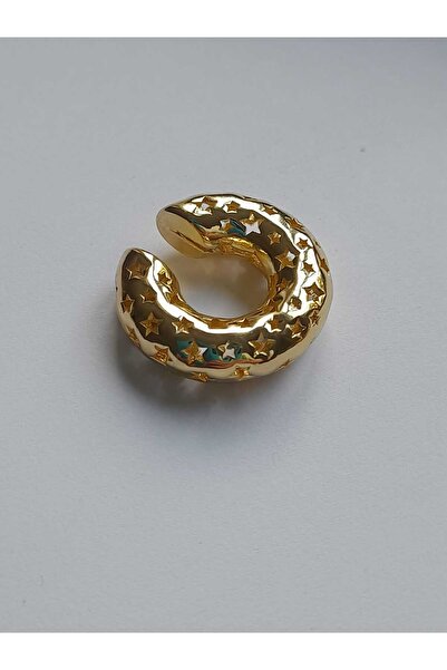 Bubbleatelier Minimal yildiz görünümlü gold earcuff