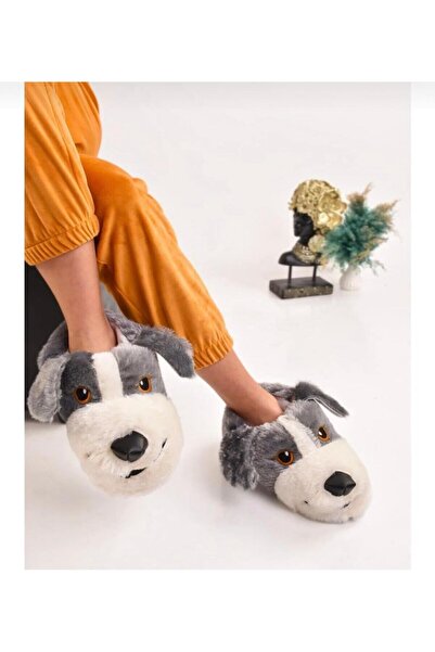 ekici shoes Köpek Figürlü Peluş Ev Pandufu