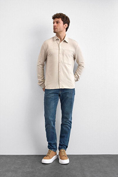 Back And Bond Πλεκτό πουκάμισο εκρού κανονικής εφαρμογής