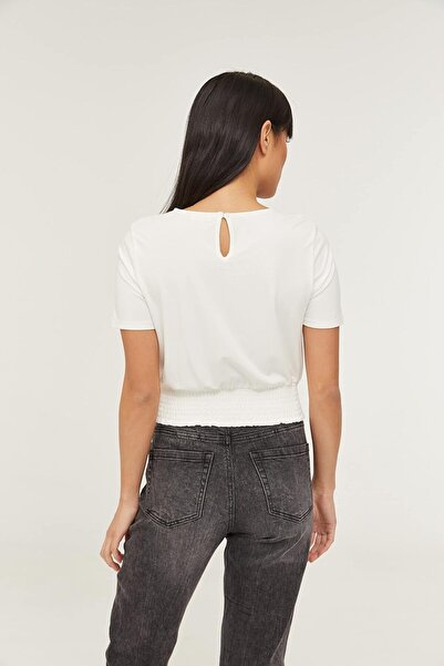 Ardene Women Crew Neck T-Shirt 1A-AP33073-10, white, XL