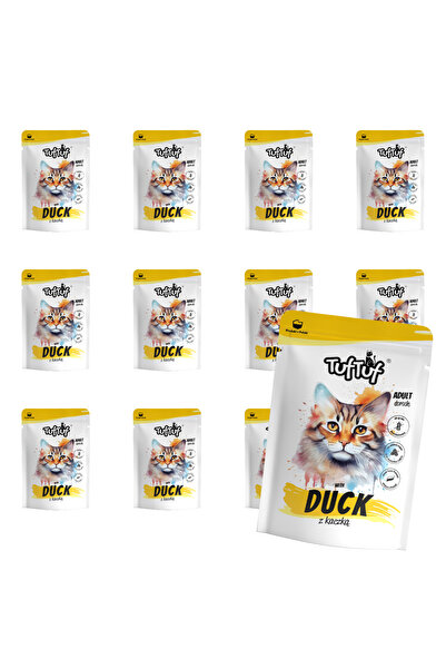 Other MOKRA KARMA DLA KOTA TufTuf Saszetka mielonka z kaczką ZESTAW 10x100g