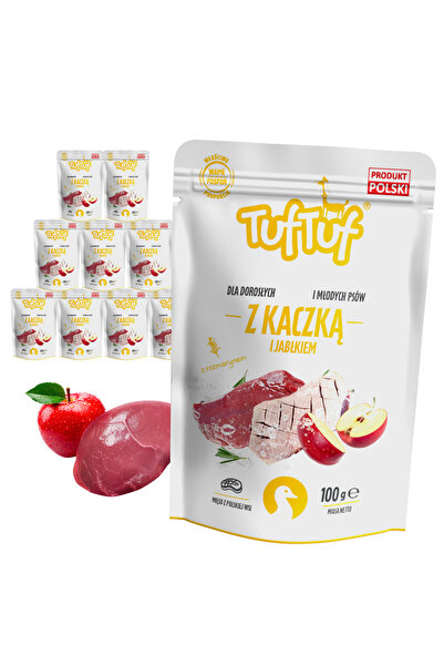Other MOKRA KARMA DLA PSA TufTuf SAZZETKA MIELONKA KACZKA Z JABŁKIEM 10x100G