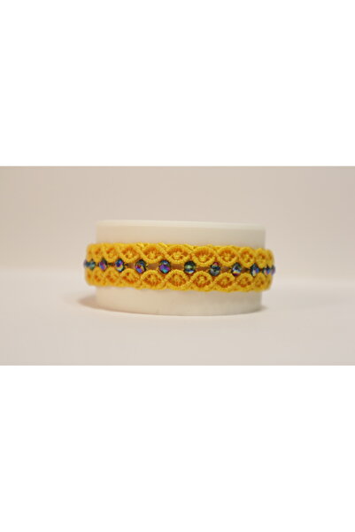 135 Handmade Bracelet with Semi-Precious Stones-Elegant Geometric Design-Handmade ZEPHYR Yellow