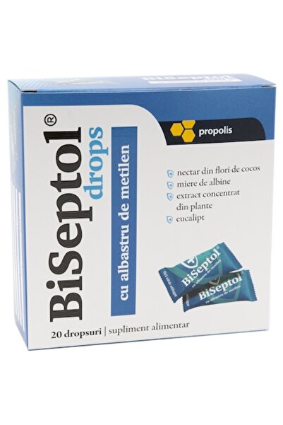 Biseptol Drops cu propolis si albastru de metilen 100g