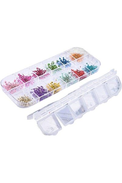 MIBRU صندوق نباتات مجففة من الراتنج - 12 لونًا، 36 قطعة (نباتات مجففة ملونة ل...