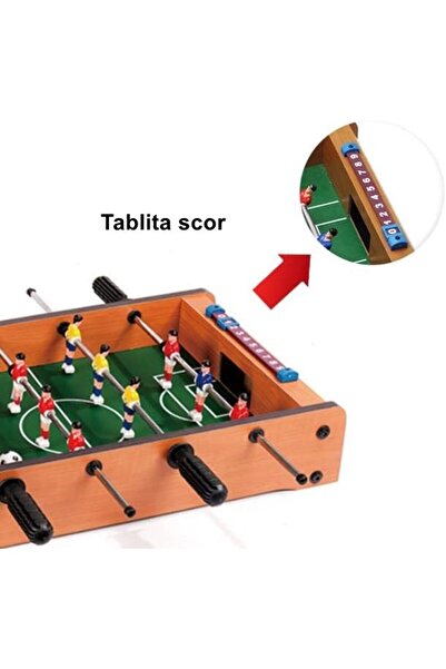 Flippy Table Football with 12 Players and Scoreboard, Metal/Wood/ABS, 34.5 x 23 x 7 cm