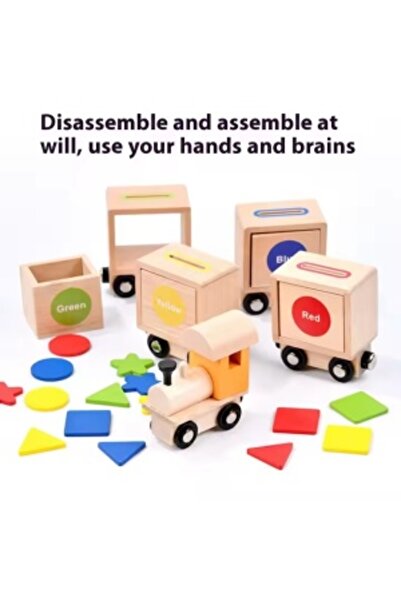 CREATIVE Toy train, educational, sorting, for children 2 years+, made of wood, 35 cm long, multicolor