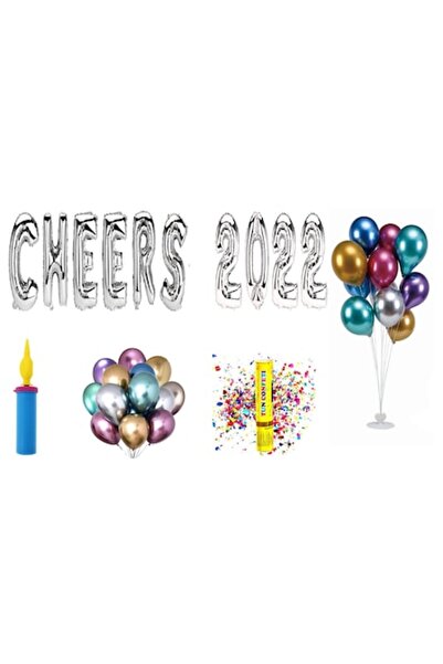 OEM Set baloane Cheers 2022, cadou pentru decor tort, 70 buc, argintii