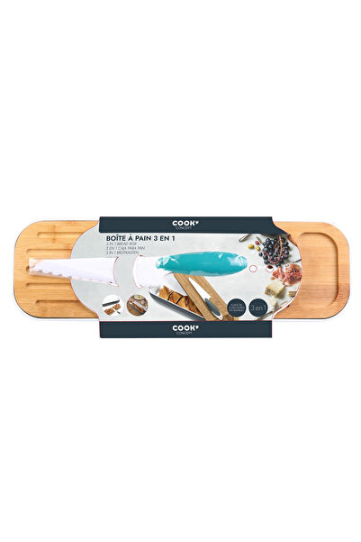 Other 3-in-1 set: board, container and knife green