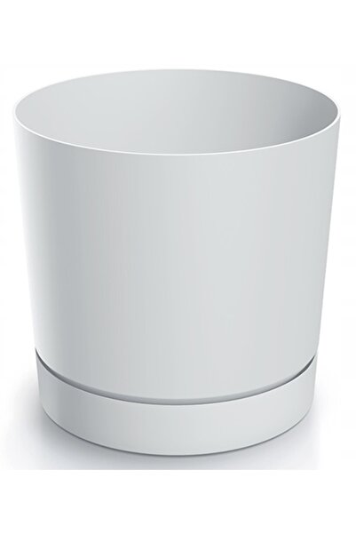 Other Ghiveci de flori din plastic alb cu farfurie, 11 cm Tubo