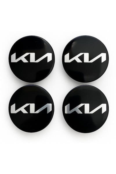 MAF Σετ 4 καλυμμάτων τροχών KIA 58 mm – Γυαλιστερό μαύρο, νέο μοντέλο, συμβατ...