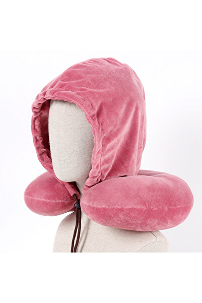 fun zone Travel Pillow with Extra Large Hood, Memory Foam Velvet Cover, Head & Neck Support