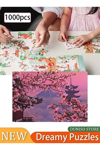 fun zone Generic 1000 Piece Romantic Dreamy Puzzle for Adults & Kids - Sakura Villa