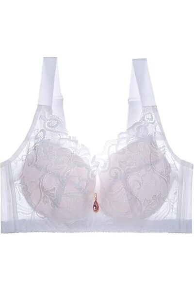 Margoun Front Closure Push Up Lace Bra, Wire-Free, Wide Strap (MGB04)