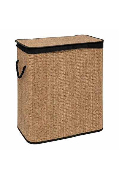 Other Coș de rufe din bambus, 100 l, 3 compartimente, cu geantă detașabilă