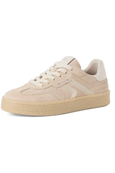 Tamaris Damen Low Sneaker Low Top 1-23723-44 Creme 375 Antelope Leder/Synthetik