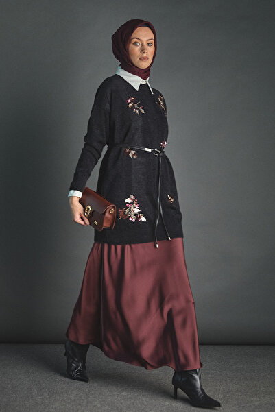 Setrms Pulpayet Boncuk Çiçekli Triko Tunik