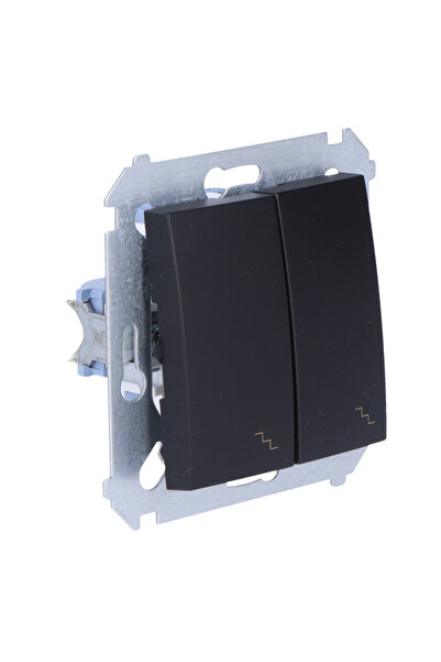 Other Double module stair switch 10AX 250V screw terminals matt black Simon54
