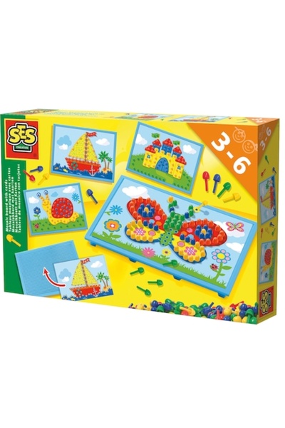 Ses Комплект креативна мозайка с колчета за деца в предучилищна възраст, 4 мо...